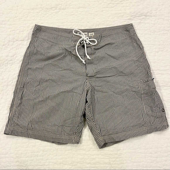 J. Crew Swim Jcrew Mens Striped Blue And White Seersucker Swim
